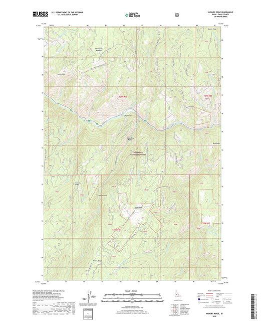 Hungry Ridge Idaho US Topo Map Image