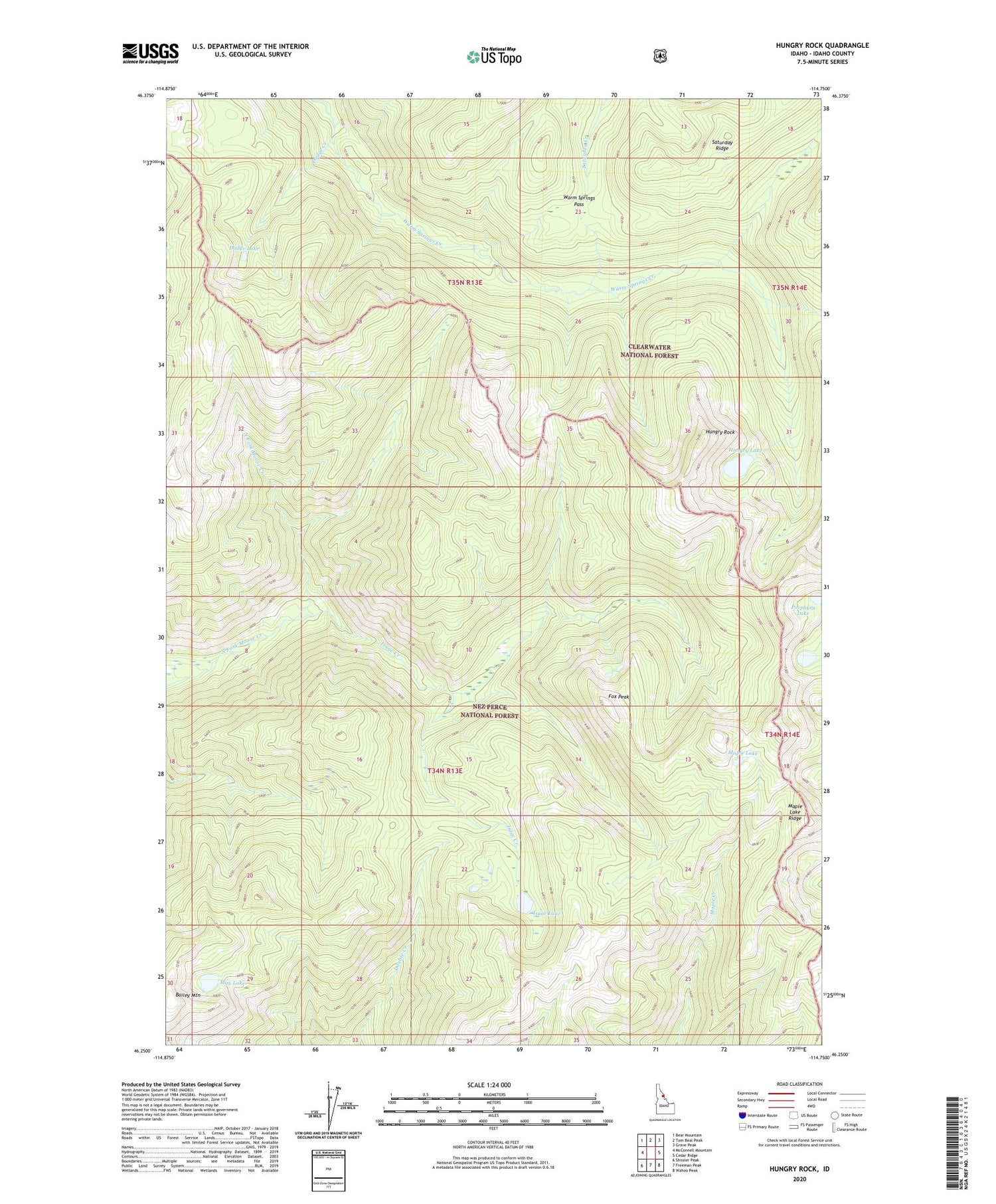 Hungry Rock Idaho US Topo Map Image