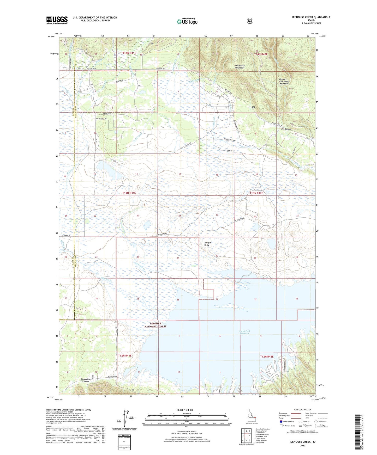 Icehouse Creek Idaho US Topo Map Image