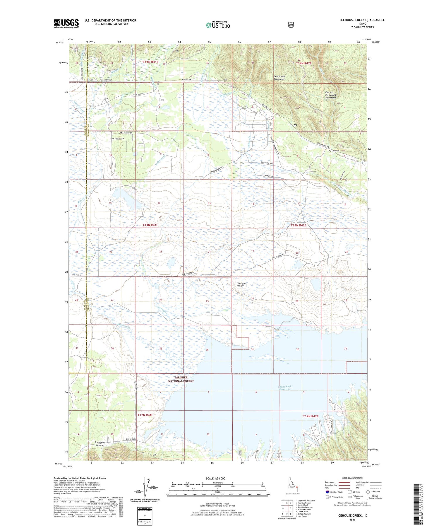 Icehouse Creek Idaho US Topo Map Image