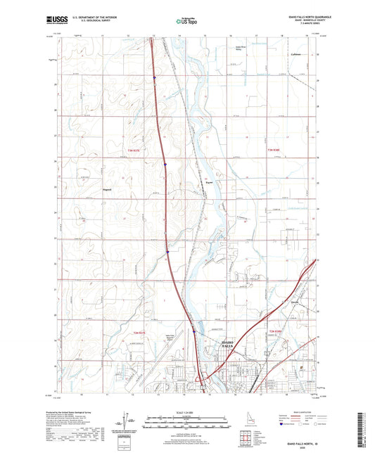 Idaho Falls North Idaho US Topo Map Image