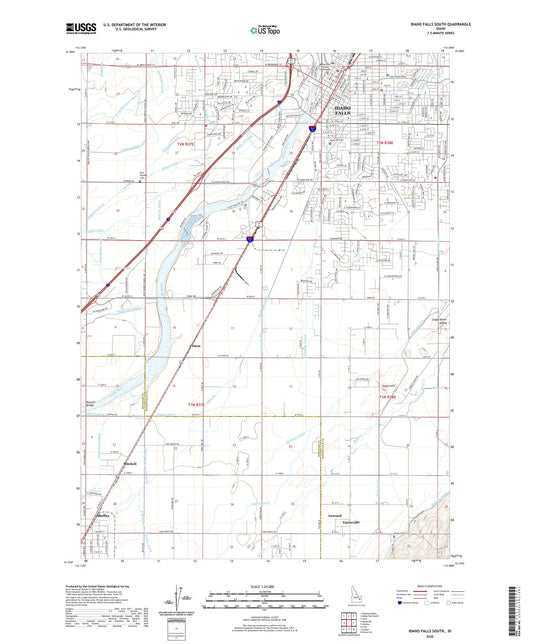 Idaho Falls South Idaho US Topo Map Image