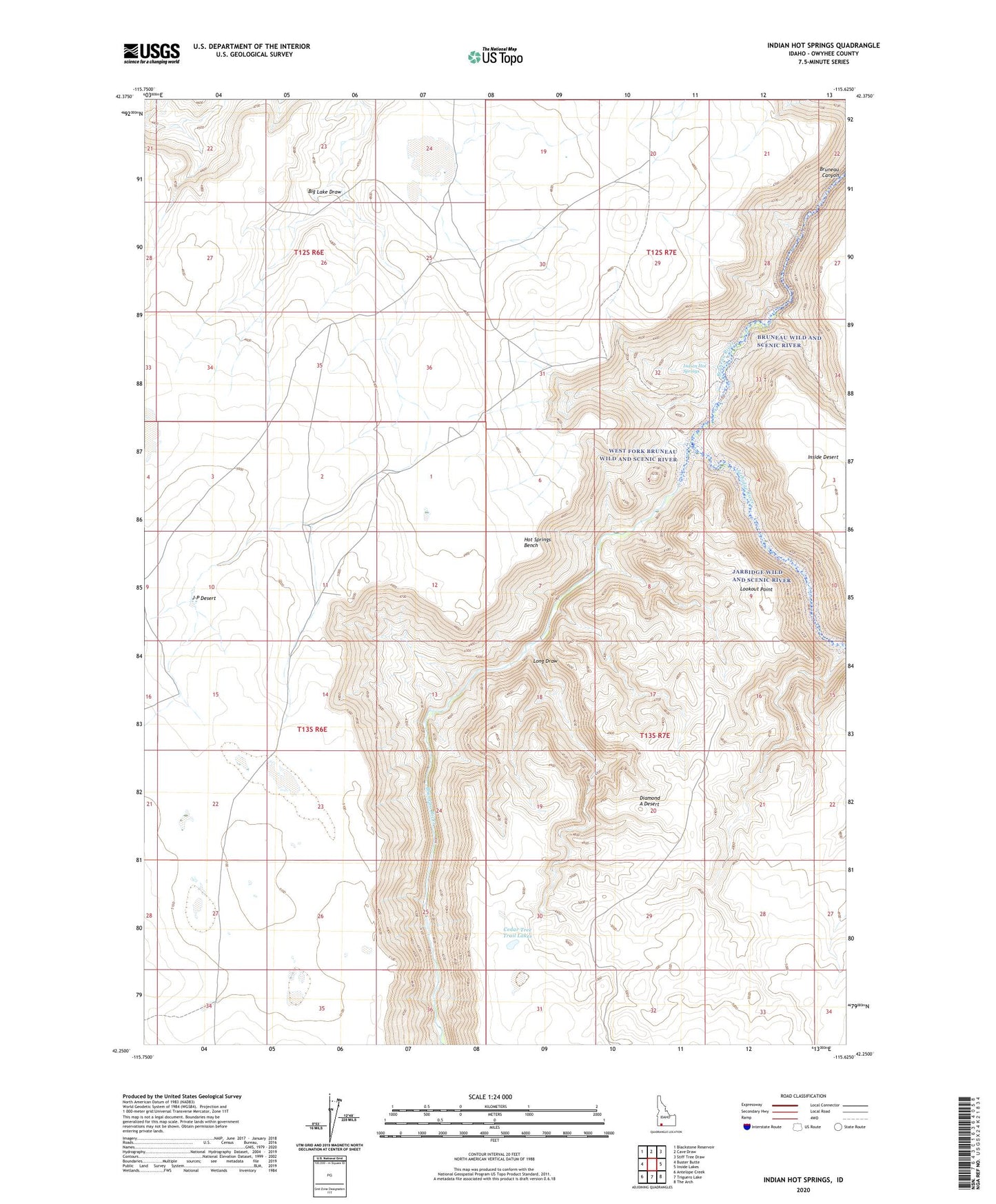 Indian Hot Springs Idaho US Topo Map Image