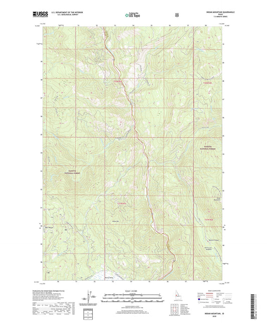Indian Mountain Idaho US Topo Map Image