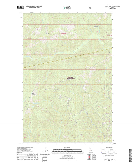 Indian Postoffice Idaho US Topo Map Image