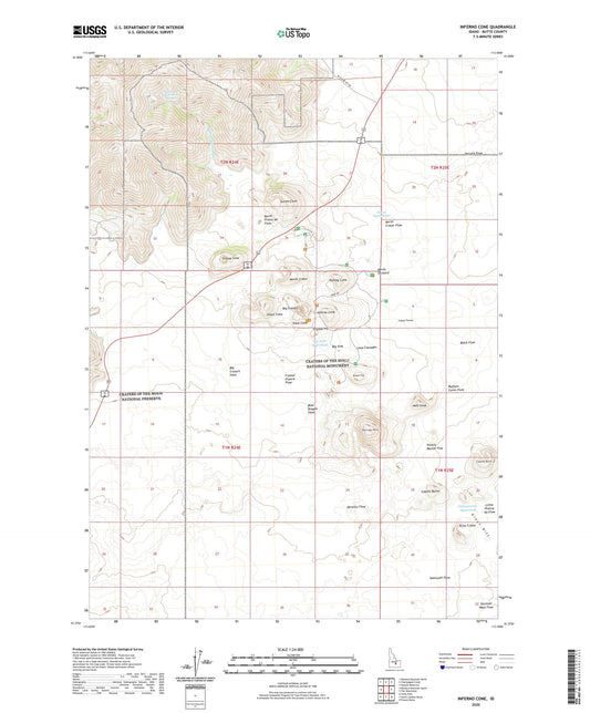 Inferno Cone Idaho US Topo Map Image