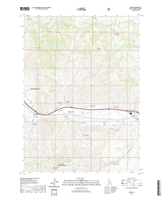 Inkom Idaho US Topo Map Image