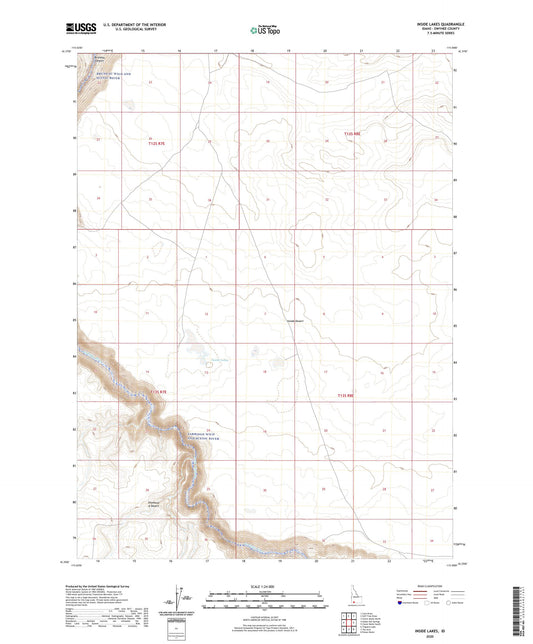 Inside Lakes Idaho US Topo Map Image