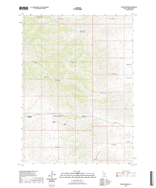 Ireland Springs Idaho US Topo Map Image