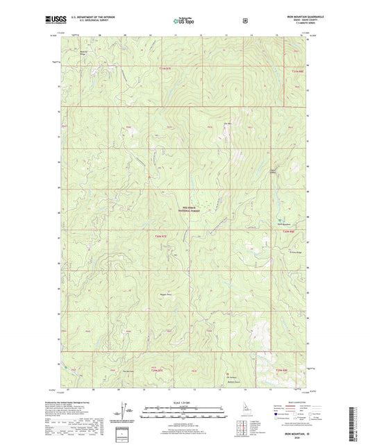 Iron Mountain Idaho US Topo Map Image