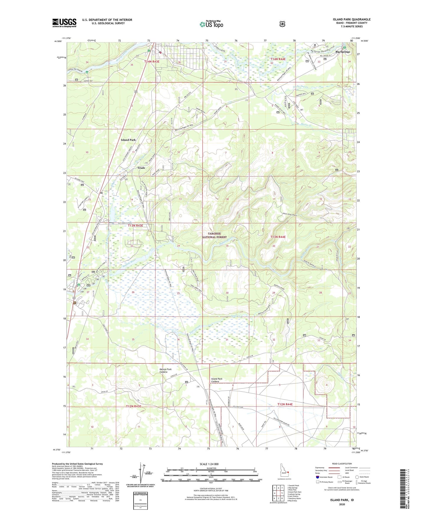 Island Park Idaho US Topo Map Image