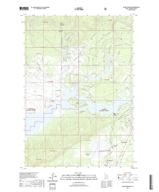 Island Park Dam Idaho US Topo Map Image