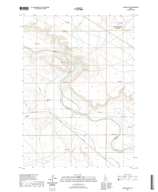 Jackass Butte Idaho US Topo Map Image