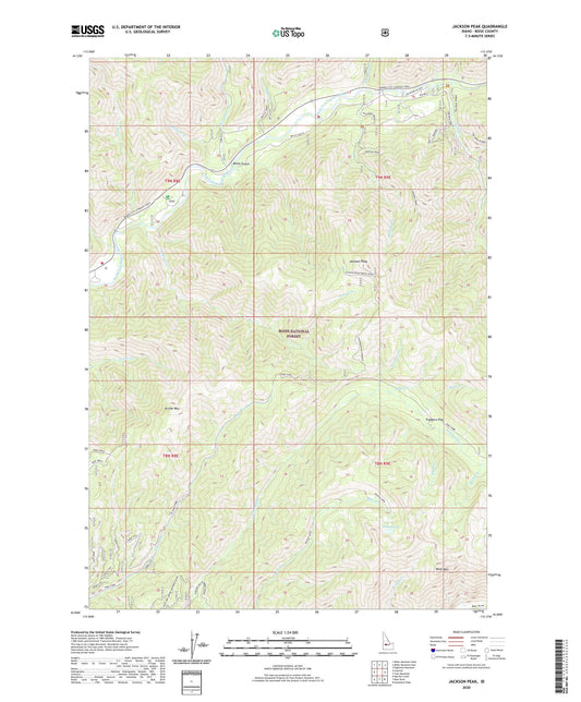 Jackson Peak Idaho US Topo Map Image