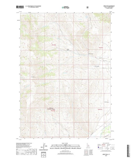 Jerry Peak Idaho US Topo Map Image