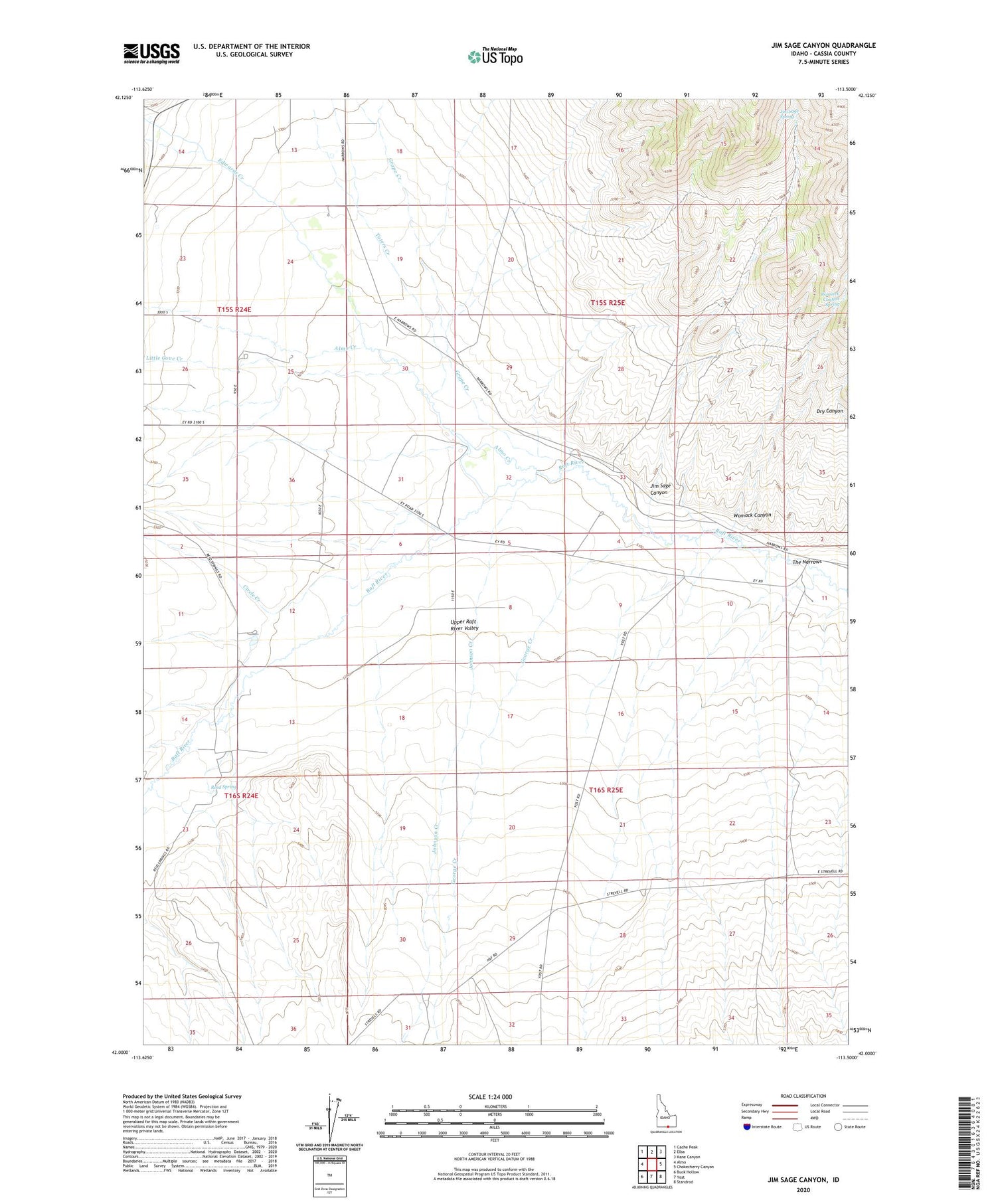 Jim Sage Canyon Idaho US Topo Map Image