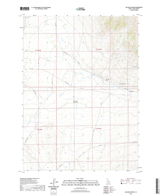 Jim Sage Canyon Idaho US Topo Map Image