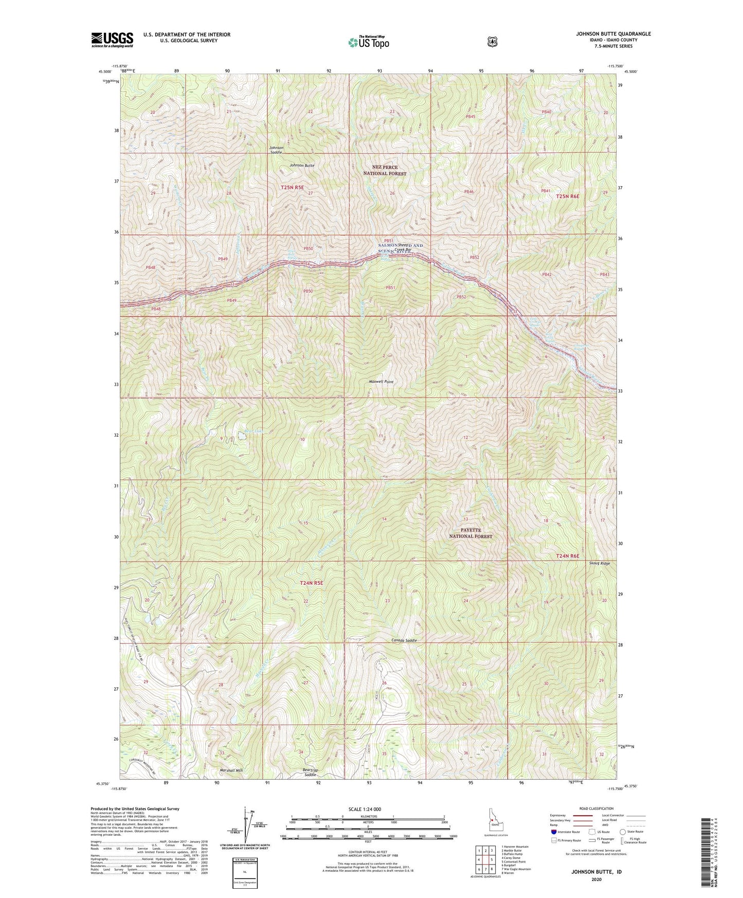 Johnson Butte Idaho US Topo Map Image