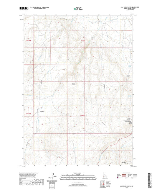 Jump Creek Canyon Idaho US Topo Map Image