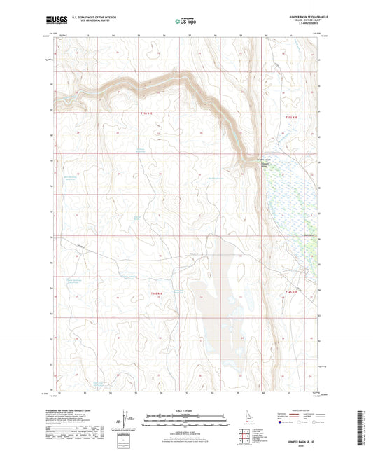 Juniper Basin SE Idaho US Topo Map Image
