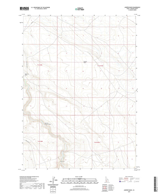 Juniper Ranch Idaho US Topo Map Image