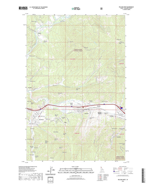 Kellogg West Idaho US Topo Map Image