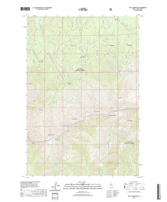 Kelly Mountain Idaho US Topo Map Image