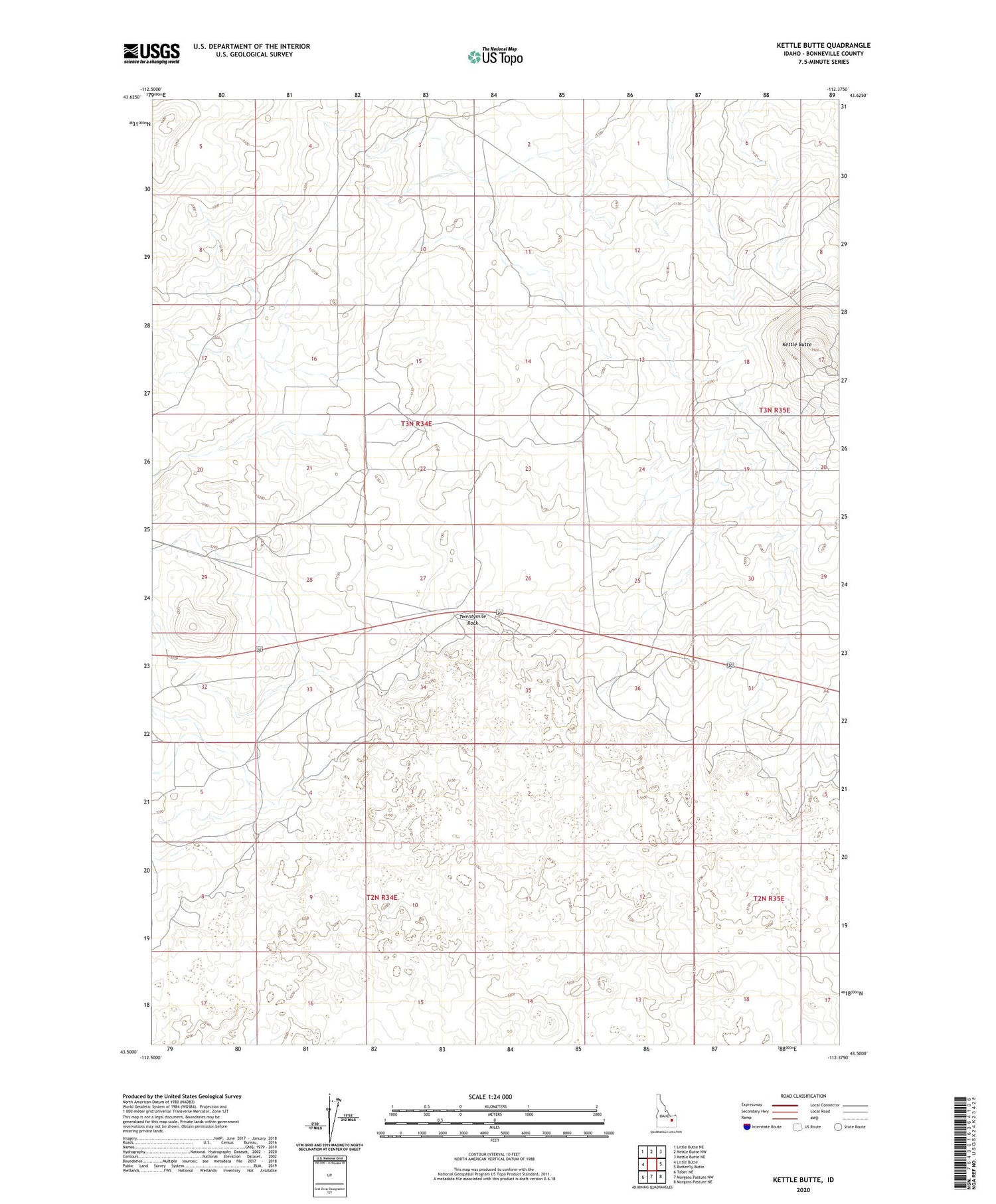 Kettle Butte Idaho US Topo Map Image