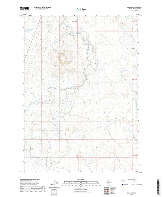Kinzie Butte Idaho US Topo Map Image