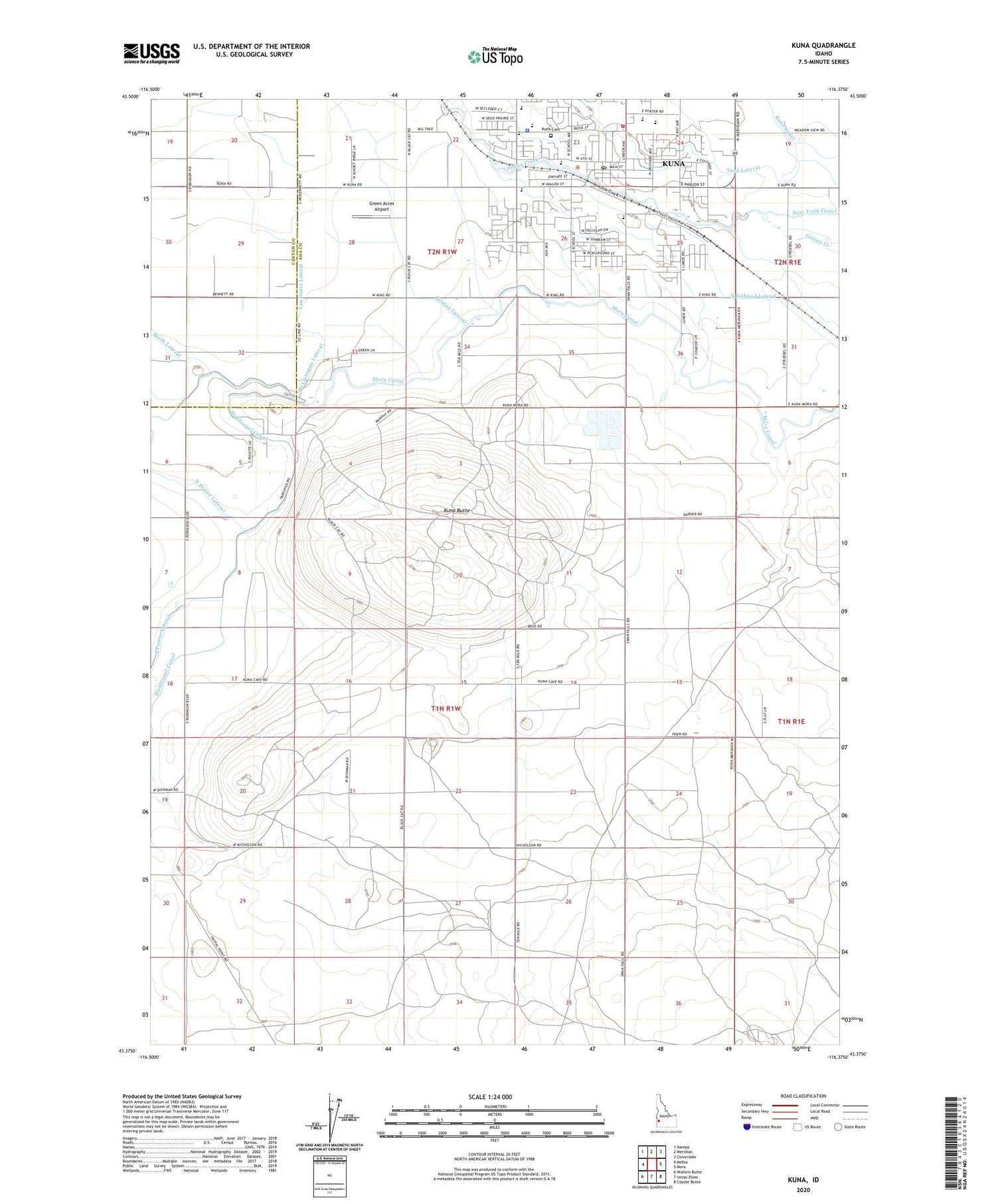 Kuna Idaho US Topo Map Image