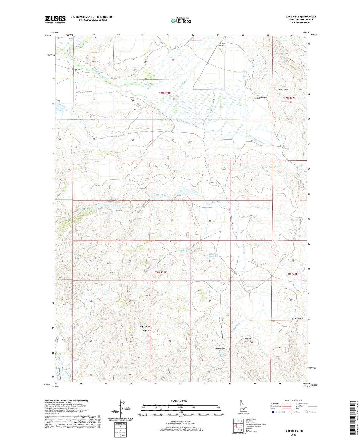 Lake Hills Idaho US Topo Map Image