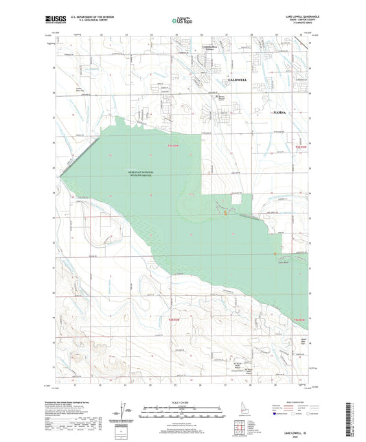 Lake Lowell Idaho US Topo Map Image