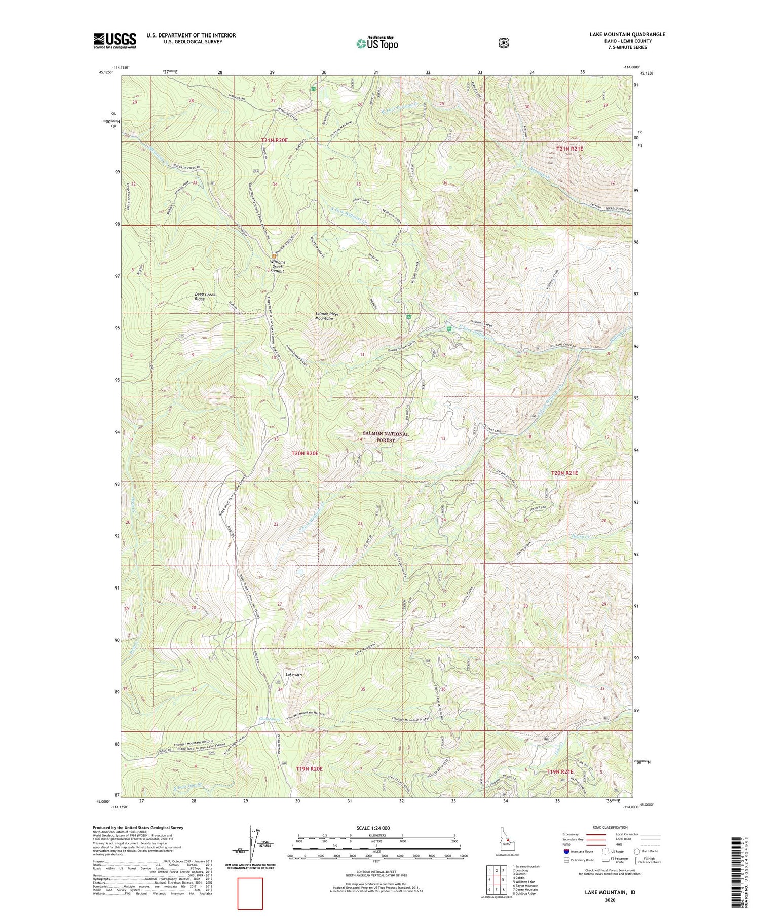 Lake Mountain Idaho US Topo Map Image