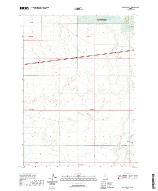 Lake Walcott SE Idaho US Topo Map Image