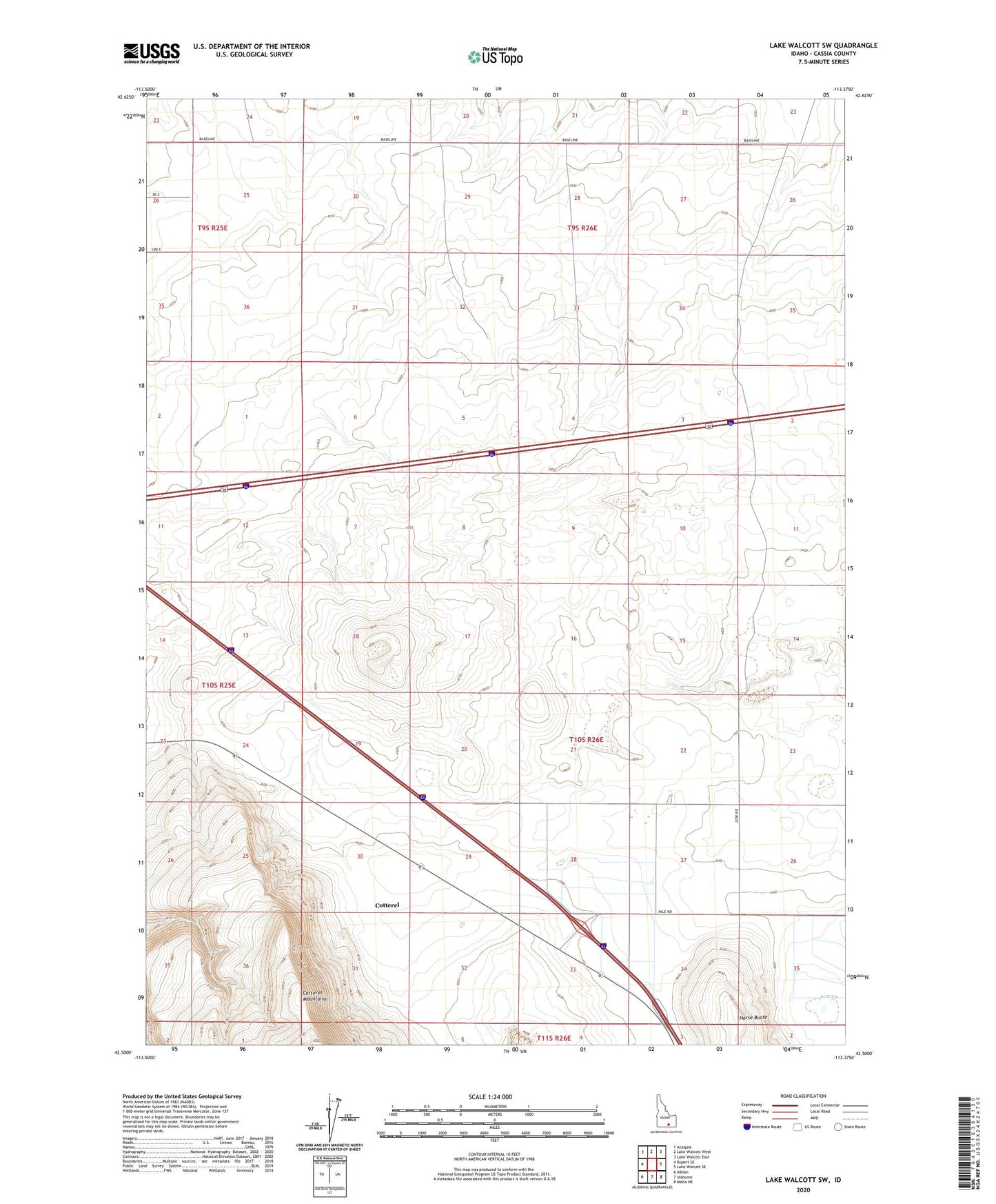 Lake Walcott SW Idaho US Topo Map Image