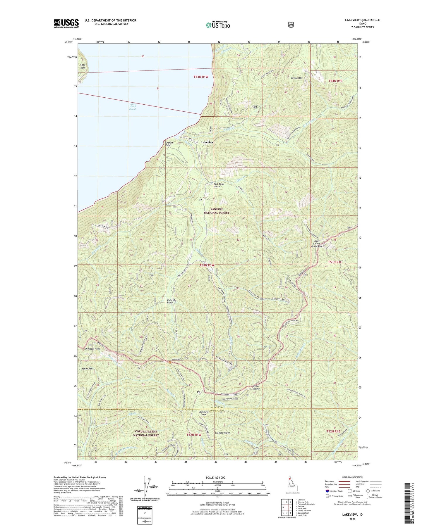 Lakeview Idaho US Topo Map Image