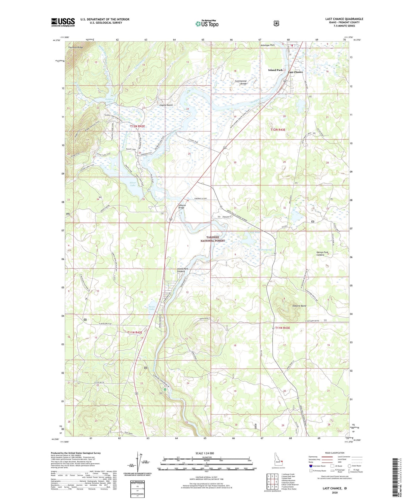 Last Chance Idaho US Topo Map Image
