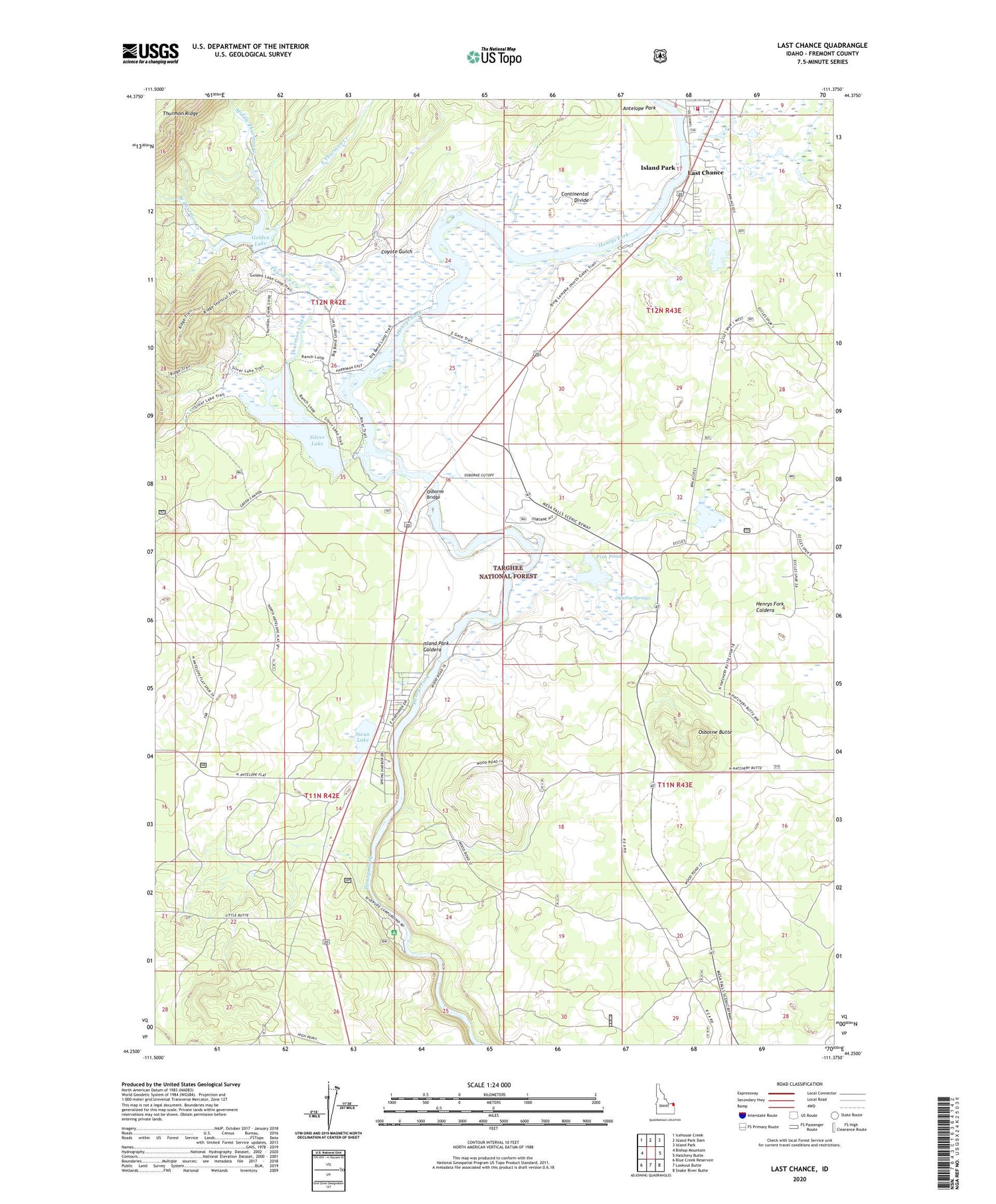 Last Chance Idaho US Topo Map Image