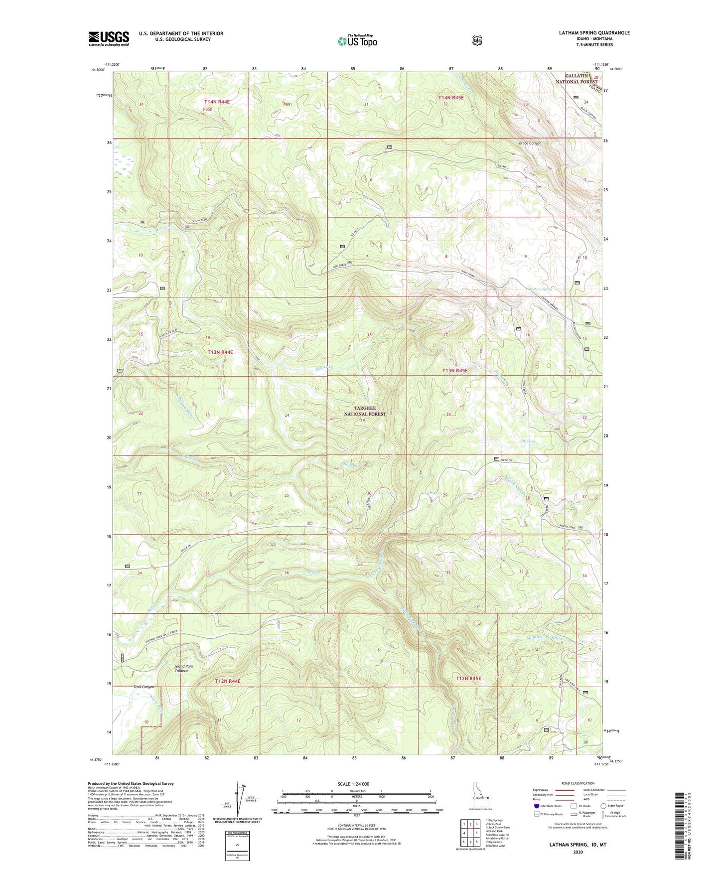 Latham Spring Idaho US Topo Map Image