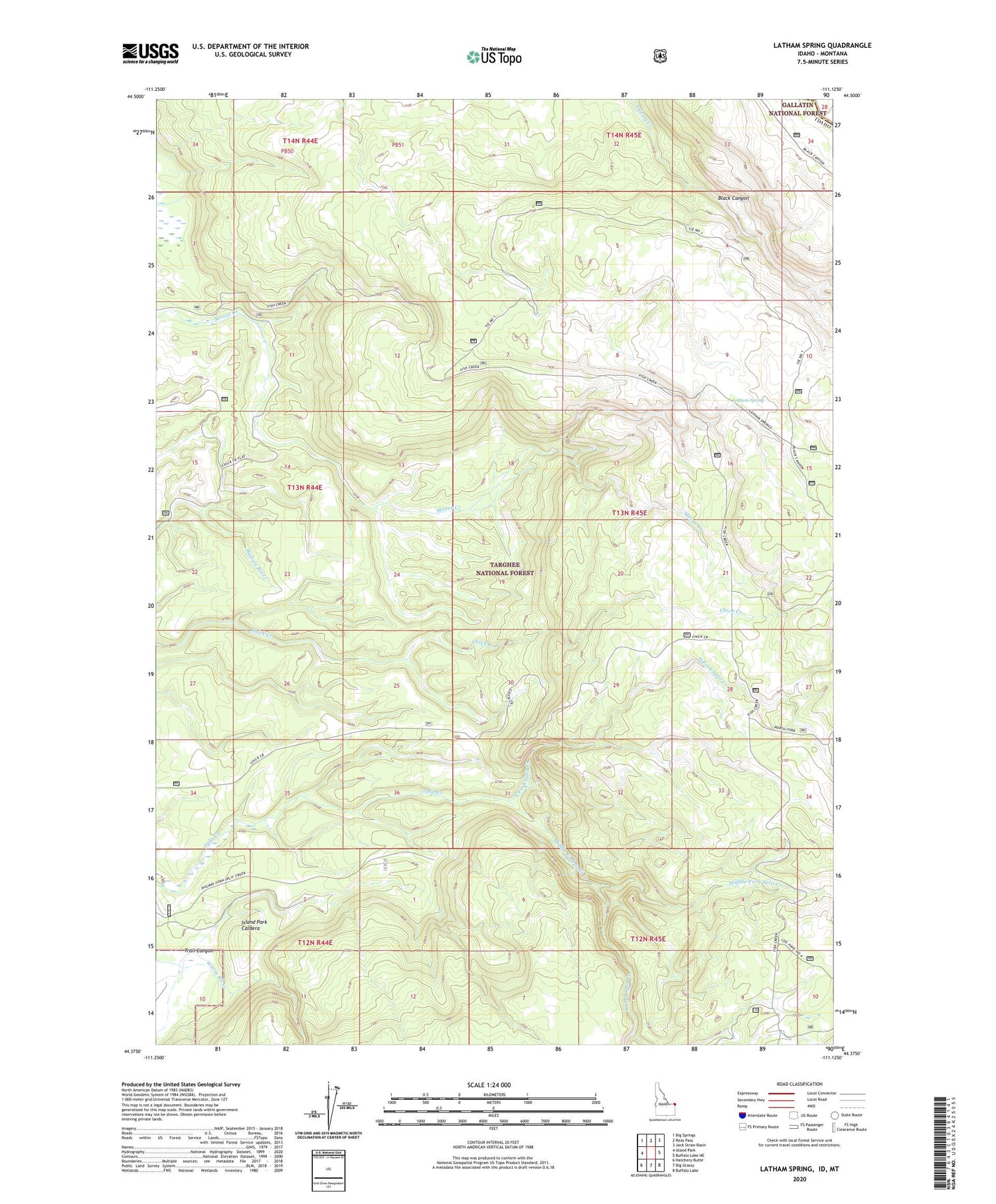 Latham Spring Idaho US Topo Map Image