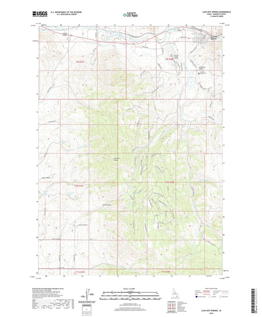 Lava Hot Springs Idaho US Topo Map Image