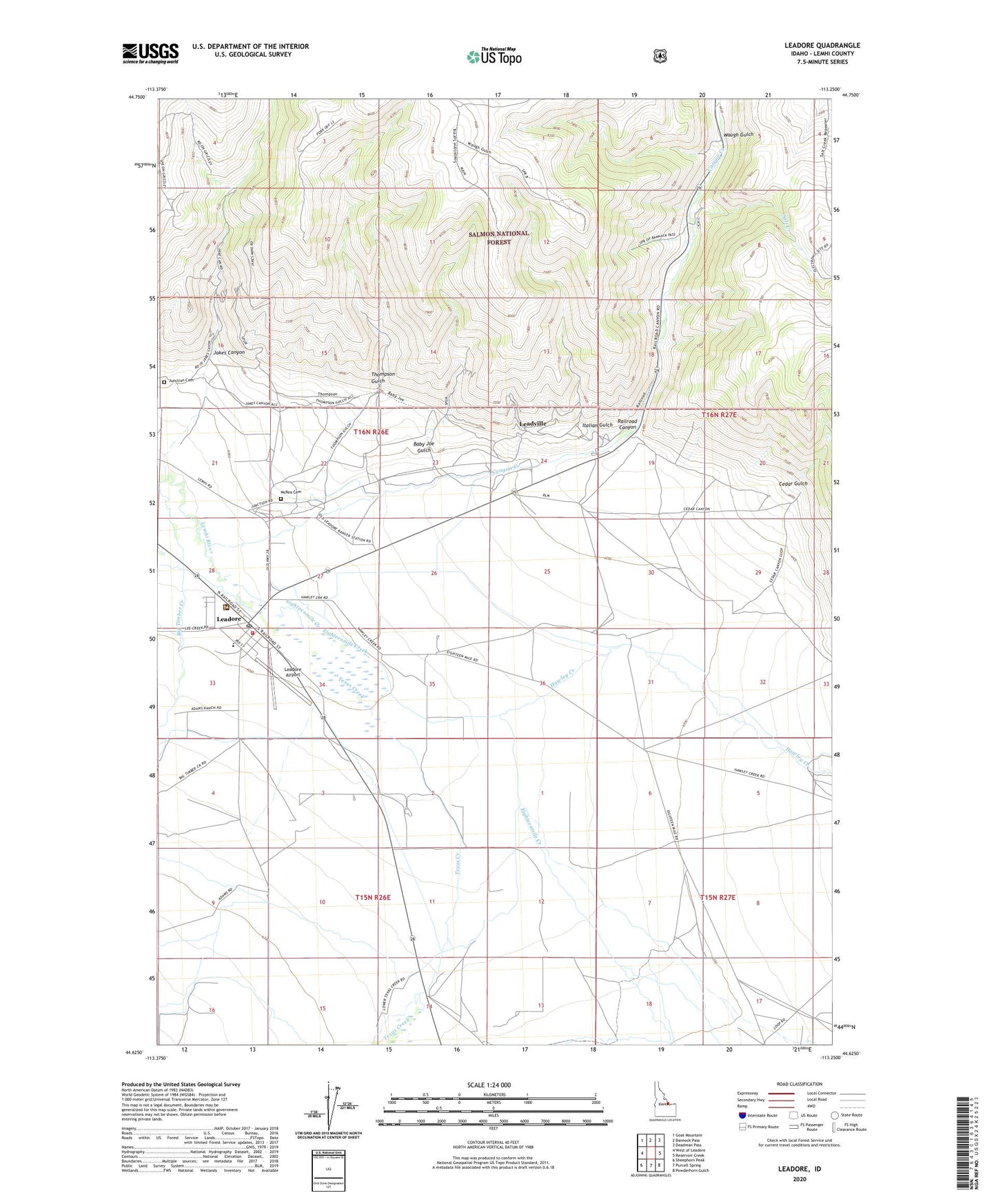 Leadore Idaho US Topo Map Image