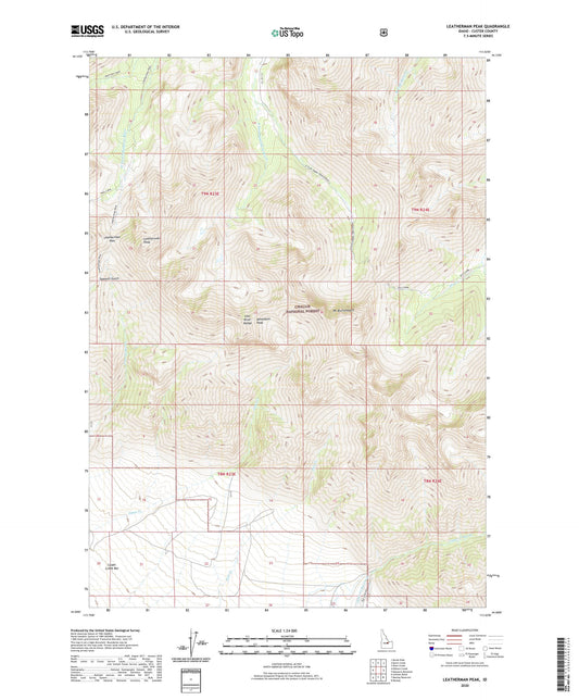 Leatherman Peak Idaho US Topo Map Image