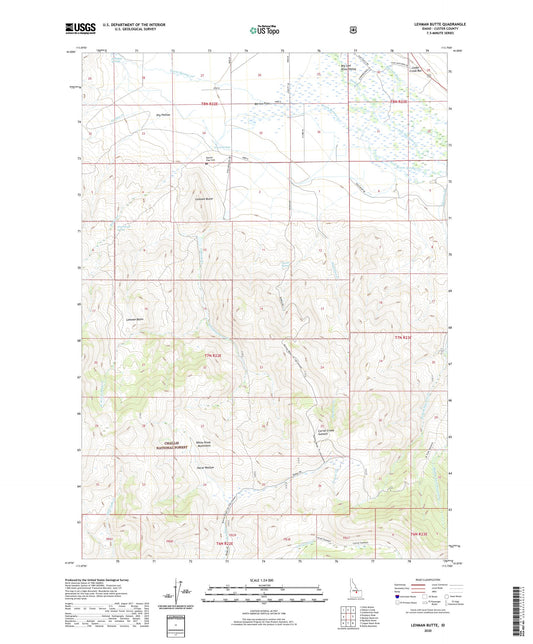 Lehman Butte Idaho US Topo Map Image