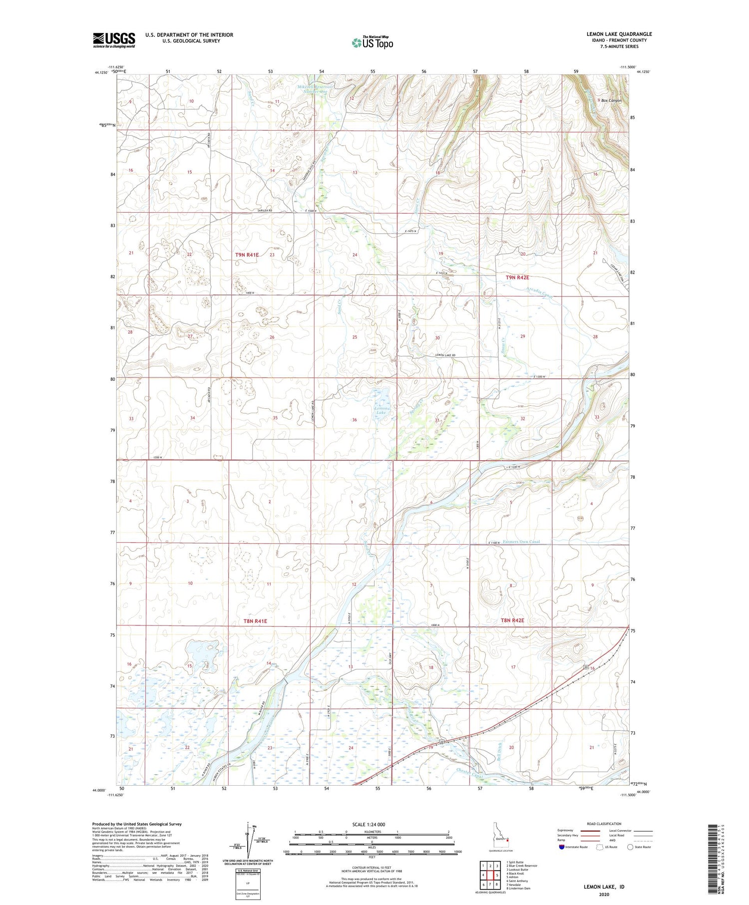 Lemon Lake Idaho US Topo Map Image