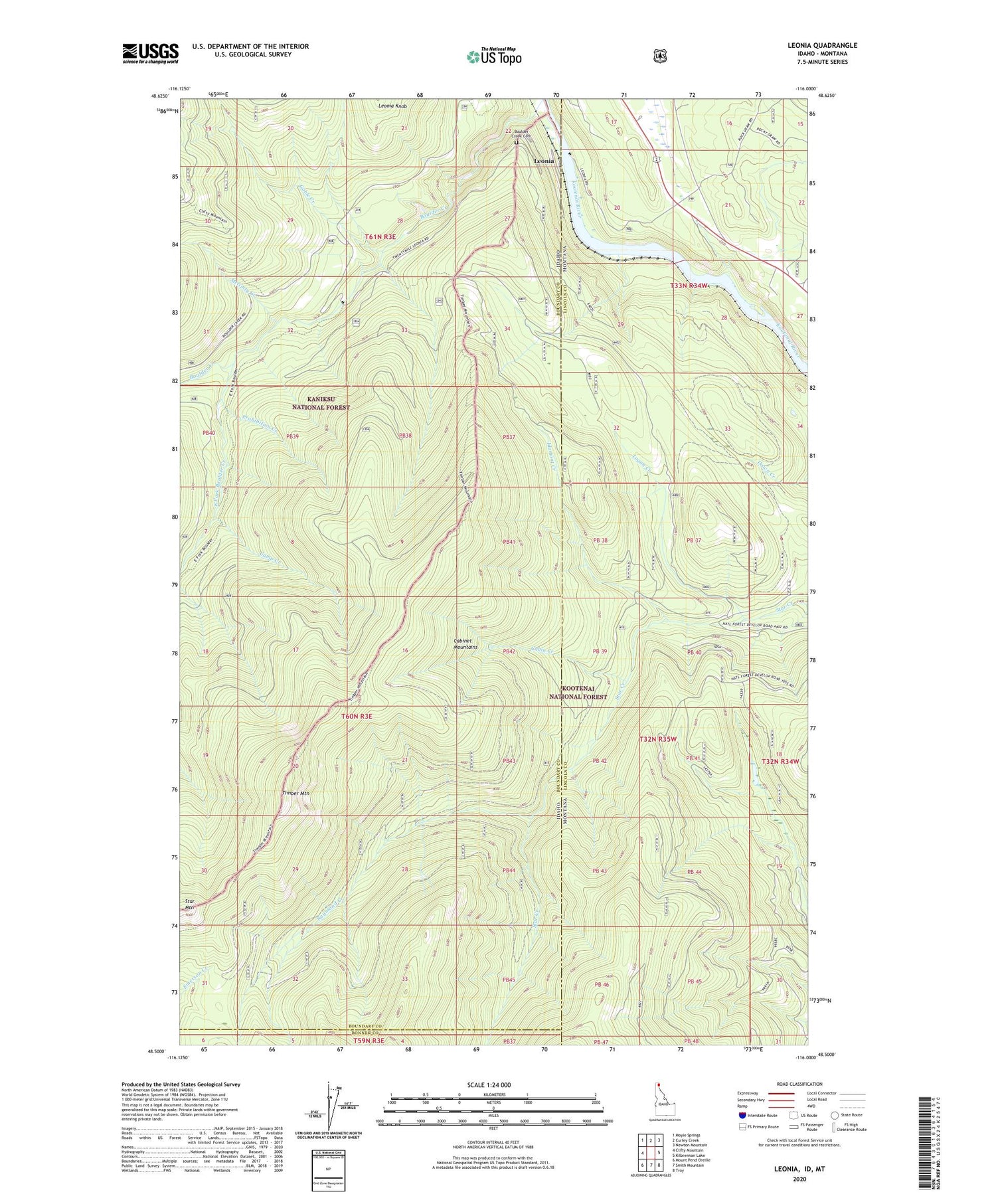 Leonia Idaho US Topo Map Image