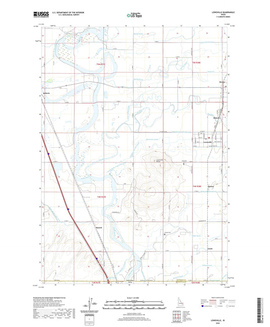 Lewisville Idaho US Topo Map Image