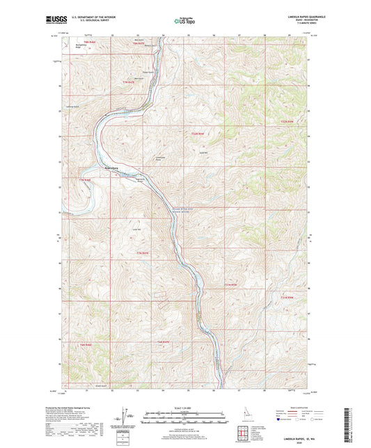 Limekiln Rapids Idaho US Topo Map Image
