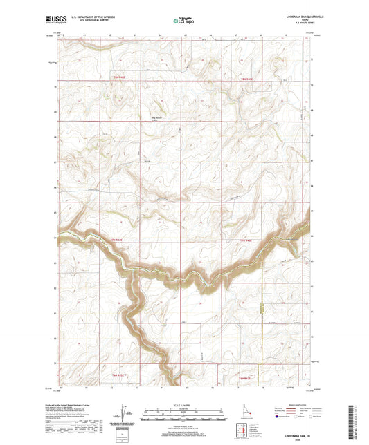 Linderman Dam Idaho US Topo Map Image