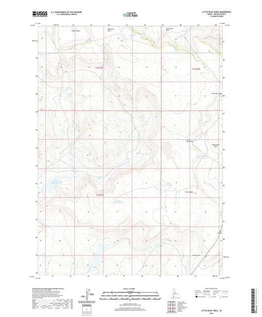 Little Blue Table Idaho US Topo Map Image